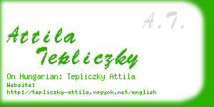 attila tepliczky business card